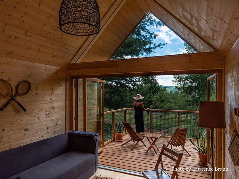 Lushna Suite Mezzanine glamping cabin chalet eco wooden pod