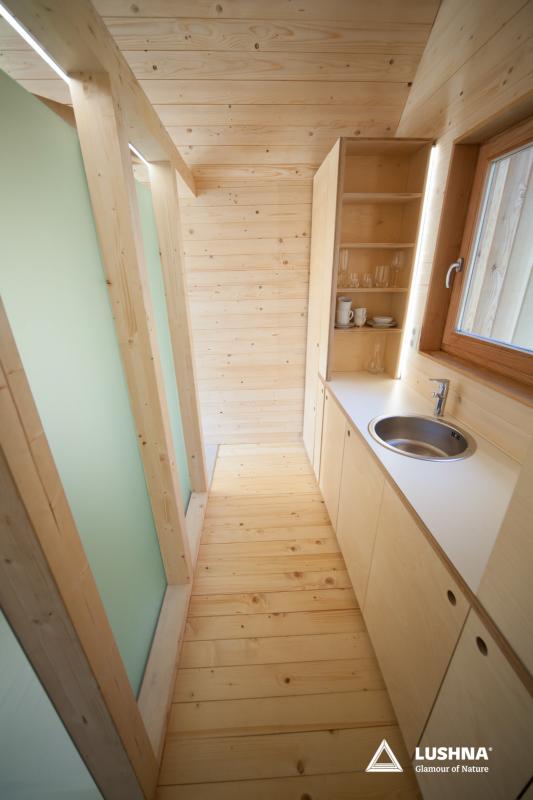 Lushna Suite glass glamping chalet cabin wood